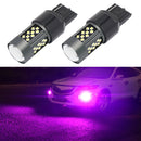 1 Pair 7440 12V 7W Strobe Car LED Fog Light(Purple Light)