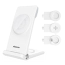 NILLKIN 3-in-1 Magnetic Wireless Charger with Huawei Watch Charger, Plug Type:EU Plug (White)