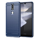 For Nokia 2.4 Brushed Texture Carbon Fiber TPU Phone Case(Blue)