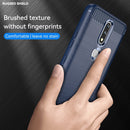 For Nokia 2.4 Brushed Texture Carbon Fiber TPU Phone Case(Blue)