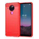 For Nokia 5.4 Brushed Texture Carbon Fiber TPU Phone Case(Red)