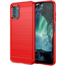 For Nokia G21 Brushed Texture Carbon Fiber TPU Phone Case(Red)