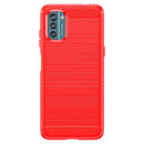 For Nokia G21 Brushed Texture Carbon Fiber TPU Phone Case(Red)