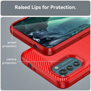 For Nokia G21 Brushed Texture Carbon Fiber TPU Phone Case(Red)