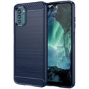 For Nokia G21 Brushed Texture Carbon Fiber TPU Phone Case(Blue)