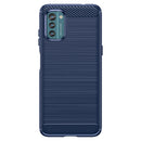 For Nokia G21 Brushed Texture Carbon Fiber TPU Phone Case(Blue)