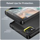 For Nokia C2 2nd Edition Brushed Texture Carbon Fiber TPU Phone Case(Black)