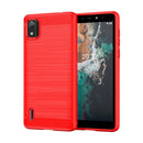 For Nokia C2 2nd Edition Brushed Texture Carbon Fiber TPU Phone Case(Red)