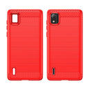 For Nokia C2 2nd Edition Brushed Texture Carbon Fiber TPU Phone Case(Red)
