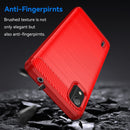 For Nokia C2 2nd Edition Brushed Texture Carbon Fiber TPU Phone Case(Red)