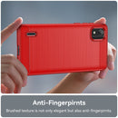 For Nokia C2 2nd Edition Brushed Texture Carbon Fiber TPU Phone Case(Red)
