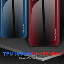 For iPhone 14 Texture Gradient Glass TPU Phone Case (Black)