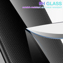 For iPhone 14 Texture Gradient Glass TPU Phone Case (Black)