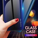 For iPhone 14 Texture Gradient Glass TPU Phone Case (Black)