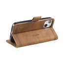 Splicing Leather Phone Case For iPhone 14(Brown)