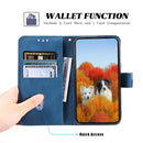 Splicing Leather Phone Case For iPhone 14(Blue)