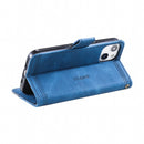 Splicing Leather Phone Case For iPhone 14(Blue)