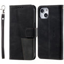 Splicing Leather Phone Case For iPhone 14(Black)