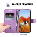 Splicing Leather Phone Case For iPhone 14(Purple)