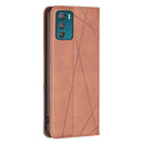 For Motorola Moto G42 4G Prismatic Invisible Magnetic Leather Phone Case(Brown)