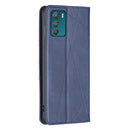 For Motorola Moto G42 4G Prismatic Invisible Magnetic Leather Phone Case(Blue)