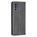 For Motorola Moto G62 Prismatic Invisible Magnetic Leather Phone Case(Black)
