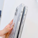 Lanyard Glitter Epoxy Clear Phone Case For iPhone 14 Pro Max(Purple)