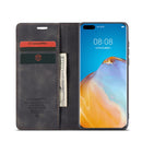 For Huawei P40 CaseMe-013 Multifunctional Horizontal Flip Leather Case with Card Slot & Holder & Wallet(Black)