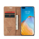 For Huawei P40 CaseMe-013 Multifunctional Horizontal Flip Leather Case with Card Slot & Holder & Wallet(Brown)