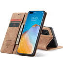 For Huawei P40 CaseMe-013 Multifunctional Horizontal Flip Leather Case with Card Slot & Holder & Wallet(Brown)