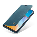 For Huawei P40 CaseMe-013 Multifunctional Horizontal Flip Leather Case with Card Slot & Holder & Wallet(Blue)