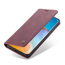 For Huawei P40 CaseMe-013 Multifunctional Horizontal Flip Leather Case with Card Slot & Holder & Wallet(Wine Red)