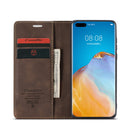 For Huawei P40 CaseMe-013 Multifunctional Horizontal Flip Leather Case with Card Slot & Holder & Wallet(Coffee)