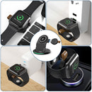 W-03 3 in 1 Magnetic Wireness Charge with 15W Adapter / USB-C Cable, Plug Type:AU Plug(Black)