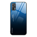 For Realme 7 Gradient Color Glass Case(Blue Black)