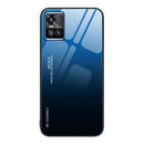 For vivo S10 Gradient Color Glass Case(Blue Black)