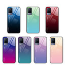 For vivo V21 Gradient Color Glass Case(Green Cyan)