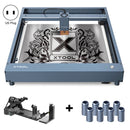 XTOOL D1 Pro-5W High Accuracy DIY Laser Engraving & Cutting Machine + Rotary Attachment + Raiser Kit, Plug Type:US Plug(Metal Gray)