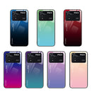 For Xiaomi Poco M4 Pro 4G Gradient Color Glass Case(Blue Black)