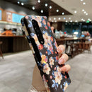 For Samsung Galaxy Z Fold4 Frosted Flower Pattern Protective Phone Case(Lily)