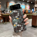 For Samsung Galaxy Z Flip4 Frosted Flower Pattern Protective Phone Case(Gardenia)