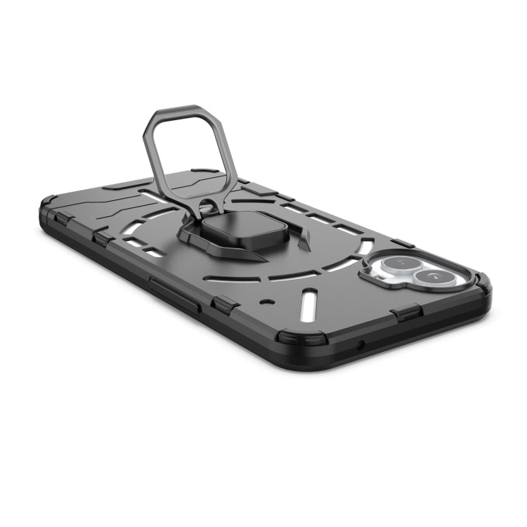 For Nothing Phone 1 PC + TPU Shockproof Protective Phone Case with Magnetic Ring Holder(Red)