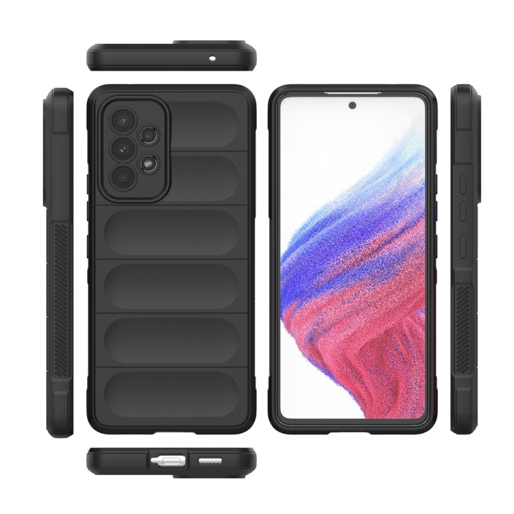 For Samsung Galaxy A53 Magic Shield TPU + Flannel Phone Case(Dark Grey)