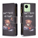 For Realme C30 Colored Drawing Pattern Zipper Leather Phone Case(Bear)