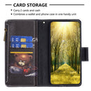 For Realme C30 Colored Drawing Pattern Zipper Leather Phone Case(Bear)