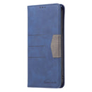 For OPPO A57 4G Magnetic Splicing Leather Phone Case(Blue)