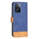 For OPPO A57 4G BF11 Color Matching Skin Feel Leather Phone Case(Blue)