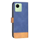 For Realme C30 BF11 Color Matching Skin Feel Leather Phone Case(Blue)