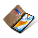 For Realme V23 / Narzo 50 / Oppo A77 5G / A57 4G Denim Texture Casual Style Horizontal Flip Leather Phone Case(Khaki)