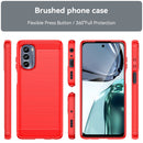 For Motorola Moto G62 5G Brushed Texture Carbon Fiber TPU Phone Case(Red)